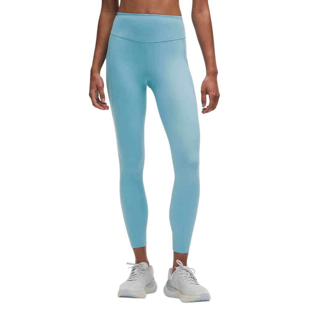 Lululemon Women's Washed Blue Fast‎ and Free High Rise 25" Pocket Tights Size 12